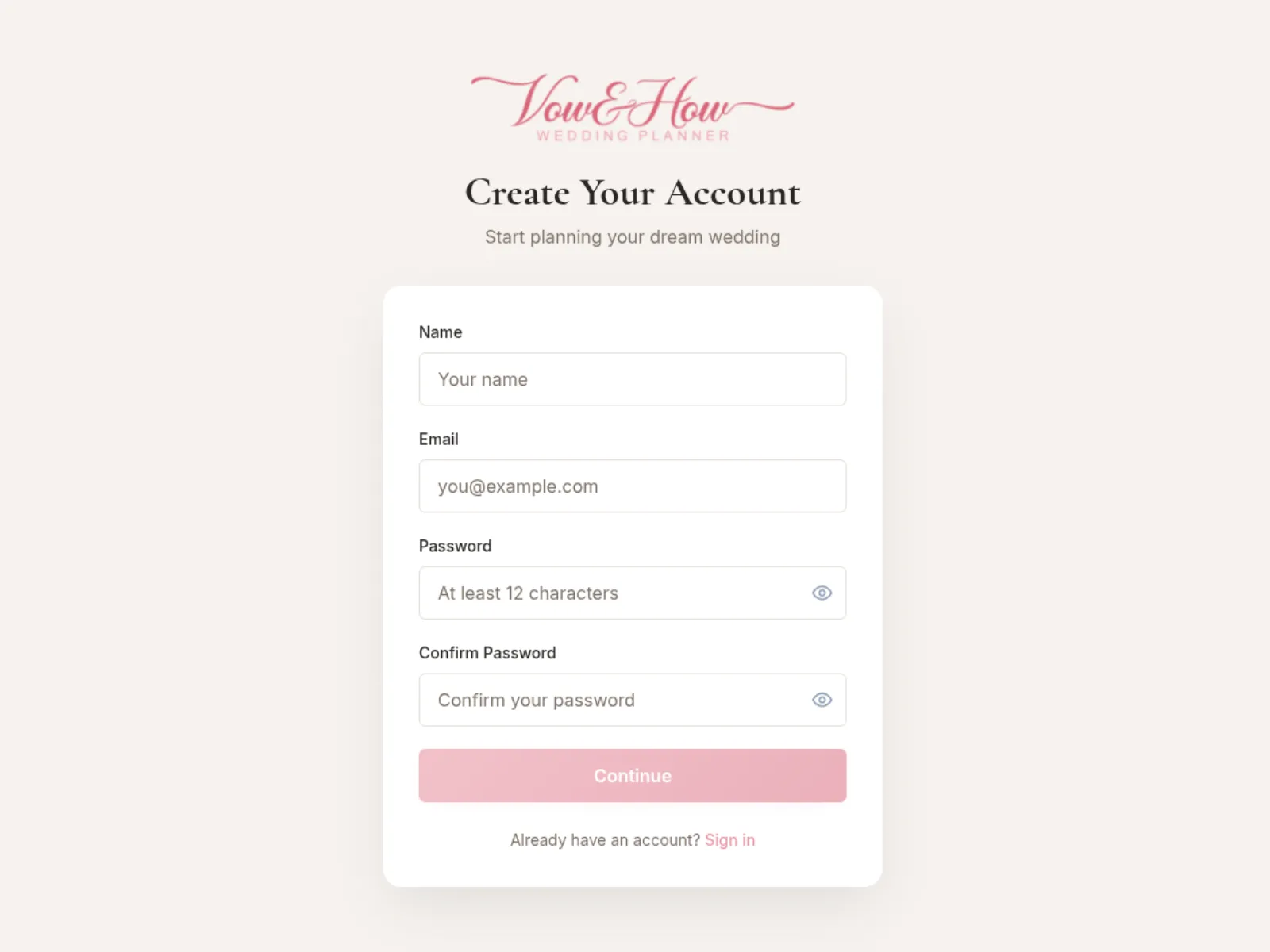 Create Your Account